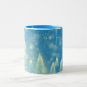 Magische kerstbomen tweekleurige koffiemok (Center)