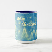 Magische kerstbomen Vrolijk Kerstfeest Mok (Midden)