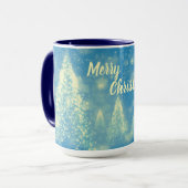 Magische kerstbomen Vrolijk Kerstfeest Mok (Voorkant links)