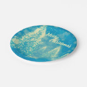 Magische kerstbomen Vrolijk Kerstfeest Papieren Bordje (Gekanteld)