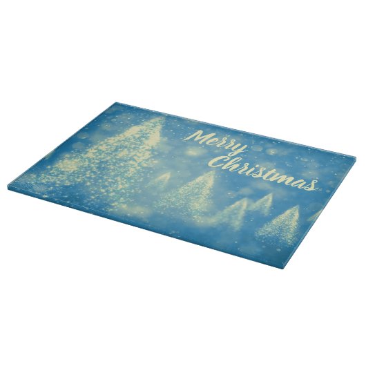 Magische kerstbomen Vrolijk Kerstfeest Snijplank (Hoek)