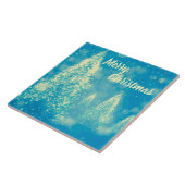 Magische kerstbomen Vrolijk Kerstfeest Tegeltje (Zijkant)