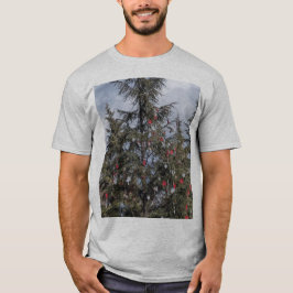 Magische kerstboom bij zonsondergang t-shirt