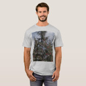 Magische kerstboom bij zonsondergang t-shirt (Voorkant volledig)