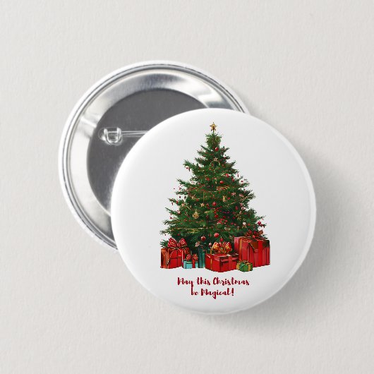 Magische kerstboom Button (Voorkant /achterkant)