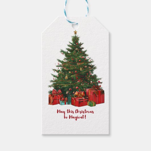 Magische kerstboom cadeau Label Cadeaulabel (Voorkant)