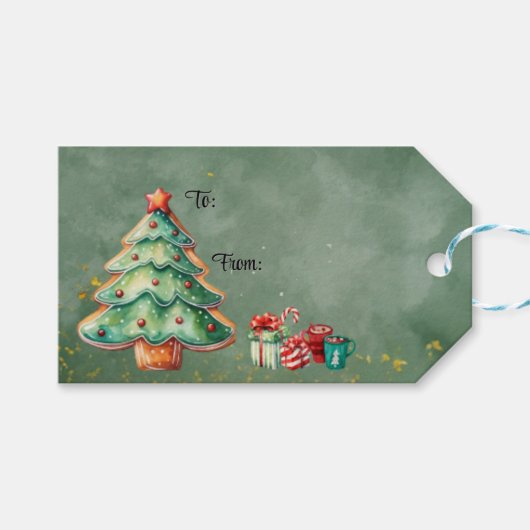 Magische kerstboom Cadeaus Cadeaulabel (Voorkant (Horizontaal))