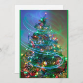 Magische kerstboom feestdagenkaart (Voorkant / Achterkant)