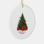 Magische kerstboom Keramisch vierkant Ornament (Rechts)