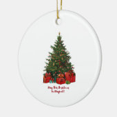 Magische kerstboom Keramisch vierkant Ornament (Links)