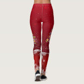 Magische kerstboom op rode Leggings (Achterkant)