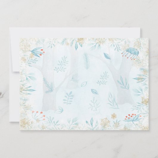 Magische Kerstbos Tomte Gnome Varkenssneeuw Feestdagenkaart (Achterkant)