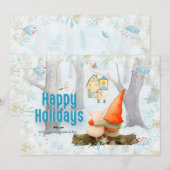 Magische Kerstbos Tomte Gnome Varkenssneeuw Feestdagenkaart (Voorkant / Achterkant)