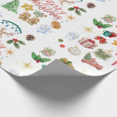 Magische kerstcadeauverpakking | Vakantie illustra Cadeaupapier (Hoek)