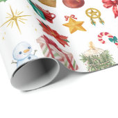 Magische kerstcadeauverpakking | Vakantie illustra Cadeaupapier (Rol Hoek)