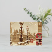 Magische kerstdagen Londen Folie Feestdagen Briefkaart (Staand Voorkant)
