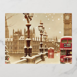 Magische kerstdagen Londen Folie Feestdagen Briefkaart