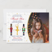 Magische kerstfeestdag Ballerina Nutkraker 2 Foto Bedankkaart (Voorkant)