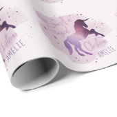 Magische kerstgalaxy unicorn cadeaupapier (Rol Hoek)