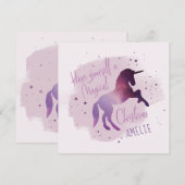 Magische kerstgalaxy unicorn feestdagenkaart (Voorkant / Achterkant)