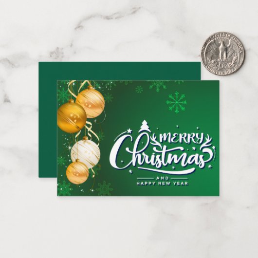 Magische Kerstgeest – Festiviteit Kerstontwerp Notitiekaartje (Voorkant / Achterkant in situ)