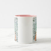 magische kerstgevluchten wintersneeuw tweekleurige koffiemok (Center)