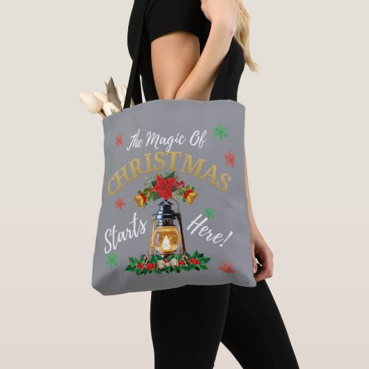 Magische Kerstgloed Canvas tas - Feestelijke Lanta (Dichtbij)