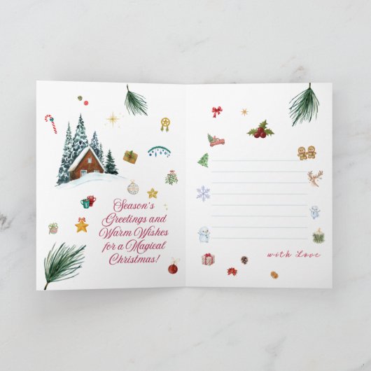 Magische Kerstgroetkaart Feestdagen Kaart (Binnen)