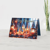 Magische kerstkaarsen Tafellepel Feestdagen Kaart (Voorkant)