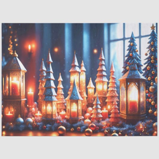 Magische kerstkaarsen Tafellepel Tissuepapier (Voorkant)