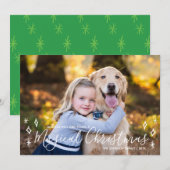 Magische kerstkalligrafie Foto Feestdagenkaart (Voorkant / Achterkant)