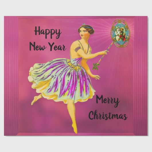 Magische kerstkamer cadeaupapier (Vlak)