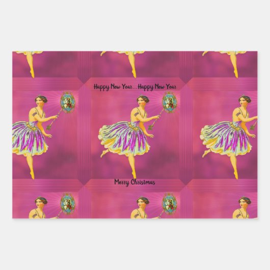 Magische kerstkheer II Fun Fairy Inpakpapier Vel (Voorkant)