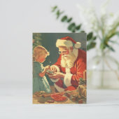 Magische Kerstman bij de kerstboom Briefkaart (Staand voorkant)