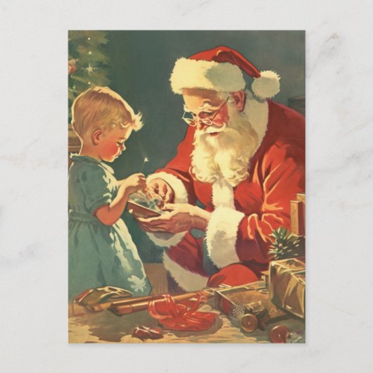 Magische Kerstman bij de kerstboom Briefkaart (Voorkant)