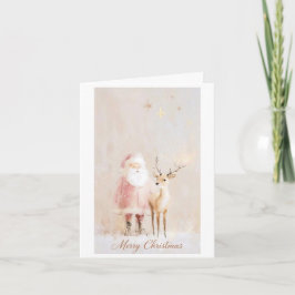 Magische Kerstman en rendieren kerstkaart Kaart
