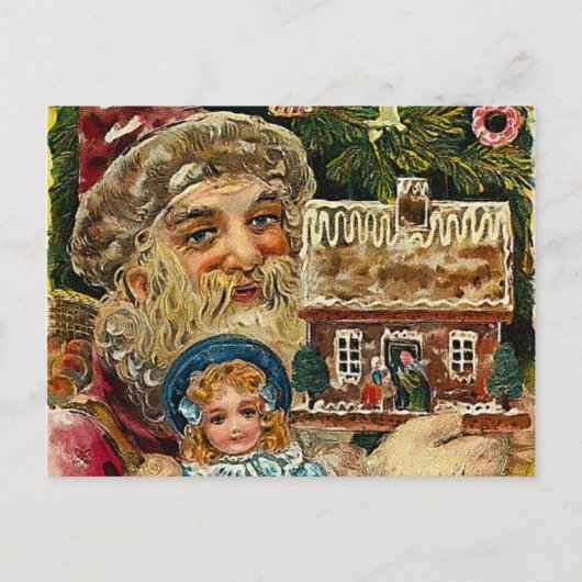Magische kerstman feestdagenkaart (Voorkant)