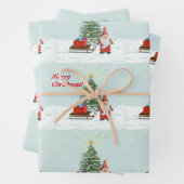 Magische Kerstman Kabouter Inpakpapier Set Vel (In situ)