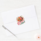Magische Kerstman Kerststickers Ronde Sticker (Envelop)
