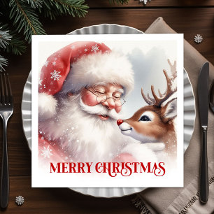 Magische Kerstman Rudolph Festivale Servetten