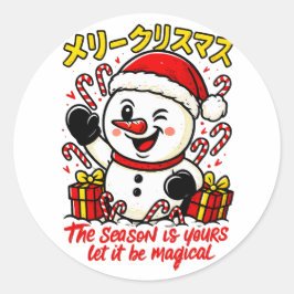 Magische Kerstman Stickerverpakking snoepgoed Ronde Sticker