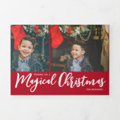 Magische Kerstmis Fotocollage Drieluik Wenskaart (Cover)