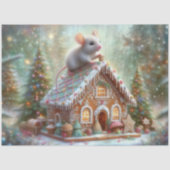 Magische Kerstmuis & Snoep Huis Decoupage Tissuepapier (Voorkant)
