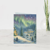 Magische kerstnacht in het bos onder de sterren feestdagen kaart (Achterkant)