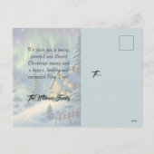 Magische kerstnacht in het bos onder de sterren feestdagenkaart (Achterkant)