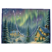 Magische kerstnacht in het bos onder de sterren groot cadeauzakje (Achterkant)