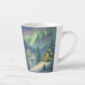 Magische kerstnacht in het bos onder de sterren latte mok (Rechts)