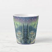 Magische kerstnacht in het bos onder de sterren latte mok (Voorkant)