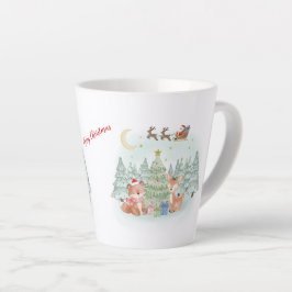 Magische kerstnacht in het winterbos latte mok