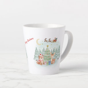 Magische kerstnacht in het winterbos latte mok